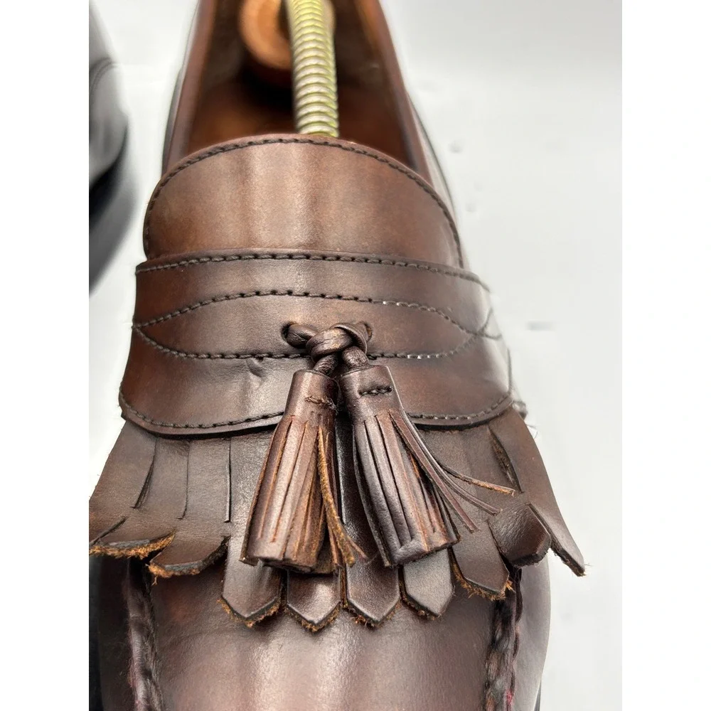 Bass Weejuns Men's Brown Leather Kiltie Tassel Loafers – Classic Dress Shoes